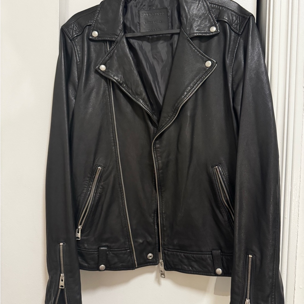 AllSaints Men’s Black Leather Jacket